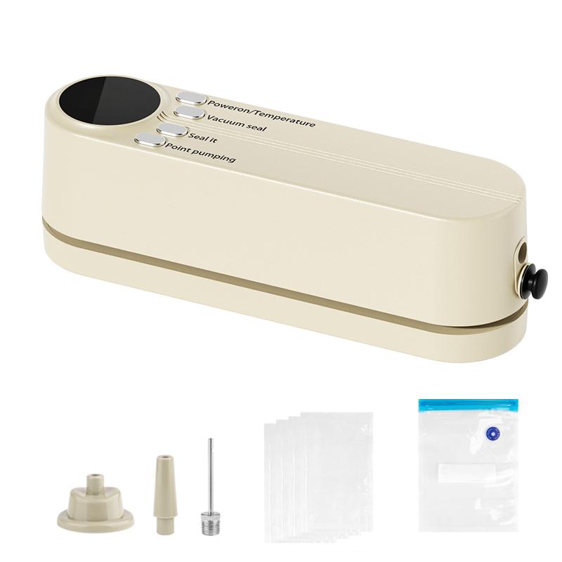 

Mini Heat Bag Sealing Household Vacuum Food Sealer Machine Plastic Package Vacuum Sealer USB Kitchen Vacuum Heat Sealing білий