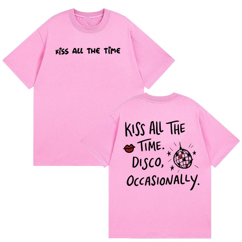 Harry Styles Küssen Immer Disco Gelegentlich Druck T-Shirts Herren Damen Mode Baumwolle Y2K Kurzarm T-Shirt
