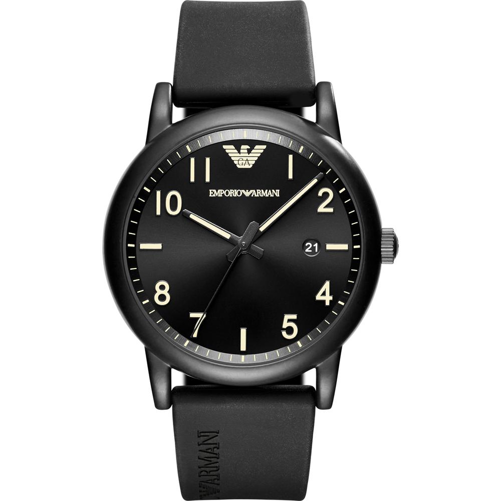 

Emporio Armani Luigi Slim Black Silicone/Rubber Gents Quartz Watch with Date AR11071 чёрный