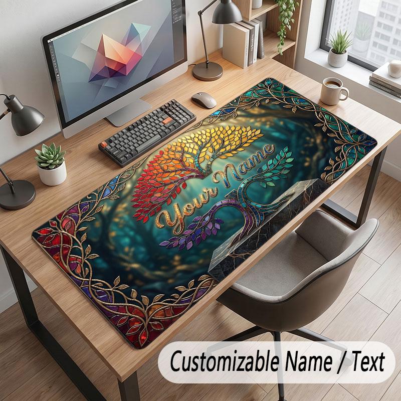Decorative Artwork Theme Customized Mouse Pad Personalized Print Name Text Desk Mat For Home Office Table Decor