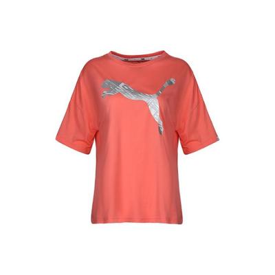 Color Block Logo Print Round Neck Pullover T-Shirt Women Tops Pink 853175-11