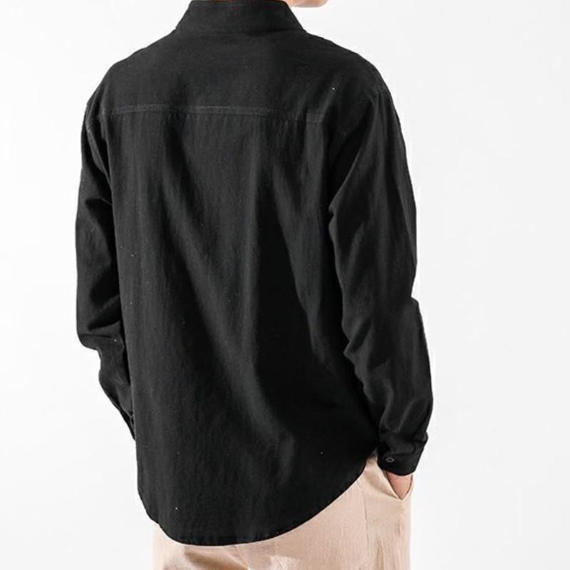 Men Linen Shirt for Men Long Sleeves Slim Fit Casual Thin Solid Color Vintage Beach  Shirt Sun Protection Cotton Linen Shirts