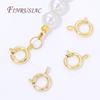 9mm 18K Gold Plated Circle Spring Clasps End Connectors For Jewelry Making Supplies DIY Necklace Clasps Accessories