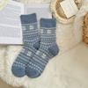 Vintermote spesiell etnisk stil tykke ullsokker Retro fortykkede varme kaninullsokker for kvinner polkaprikkede kasjmirsokker i etnisk stil