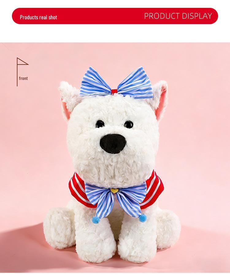 West Highland White Terrier Puppy Plush Toy Keychain - Children s Birthday Gift 22 cm белый