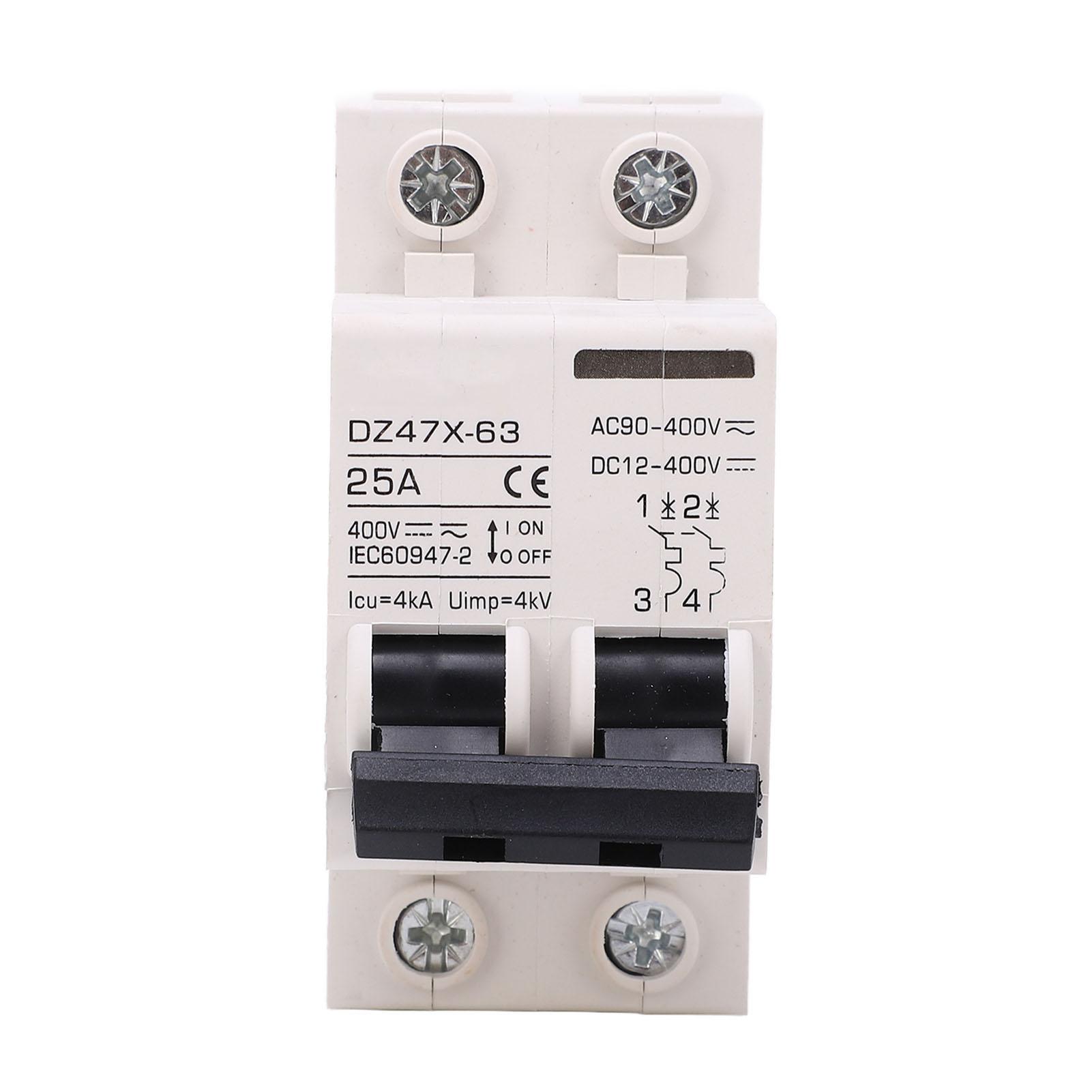 

AC DC Miniature Circuit Breaker 2P 25A 400V DIN Rail Mount for Solar PV System DZ47X 63
