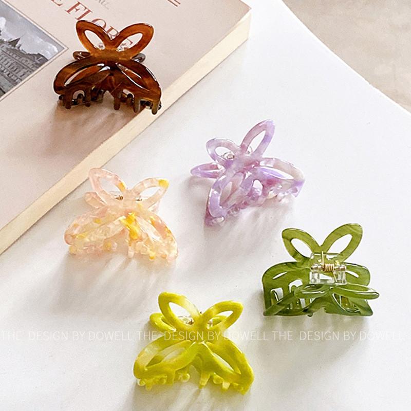 Chic And Trendy Mini Butterfly Hair Claw Clip In Acetate For Fashionable Women