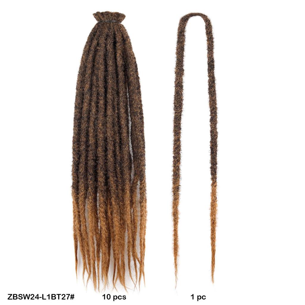 10 Stück/Lot Häkelhaar Dreadlock Doppel Afro Flechthaarverlängerung 24 Zoll Häkel-Box Braids Haar Synthetische Schwarze Zöpfe für Frauen