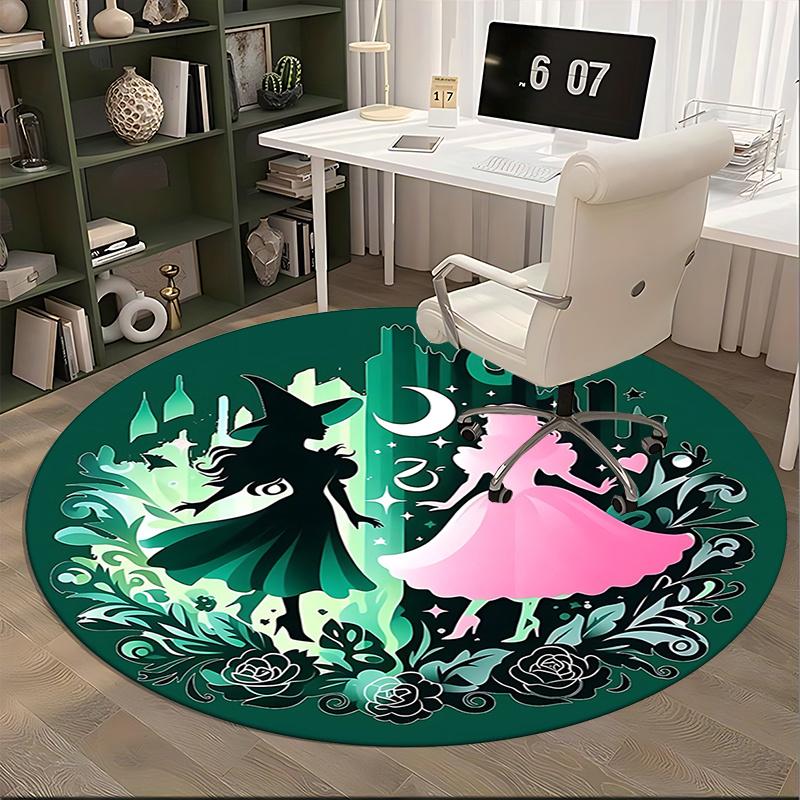 Witch and Princess Night Garden Chair mat Round Rug Office carpet, Non slip, Suitable for Living Rooms, Bedrooms,Decor1205926a