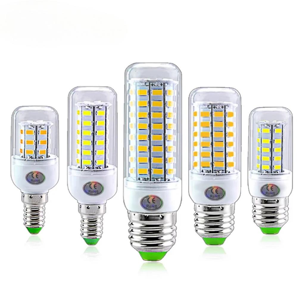 HOMZY E27 LED Lamp E14 LED SMD 5730 220V Corn Light Bulbs 24 36 56 72 LEDs Lamparas LED Chandelie For Home Decoration Ampoule Led Light