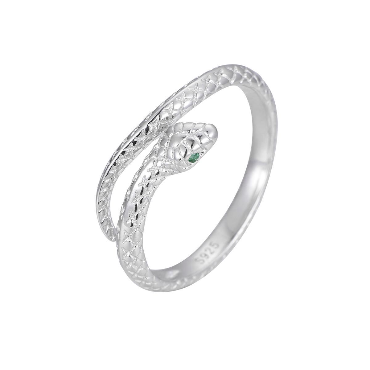 

Кольцо со змеей из стерлингового серебра S925, женское, модное, легкое, роскошное, универсальное, со знаком зодиака, простое, кольцо со змеей на год рождения Adjustable Opening