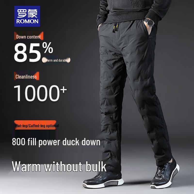 

Мужские зимние теплые повседневные брюки ROMON 2025 из пуха белой утки 3XL