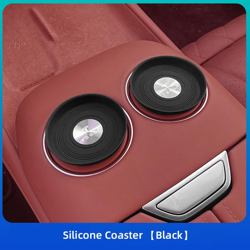 2Pcs Car Anti Slip Silicone Anti Slip Coaster For Tesla SpaceX Model 3 Y S X Y-Eur Highland Roadster Bonina Coil Cybertruck