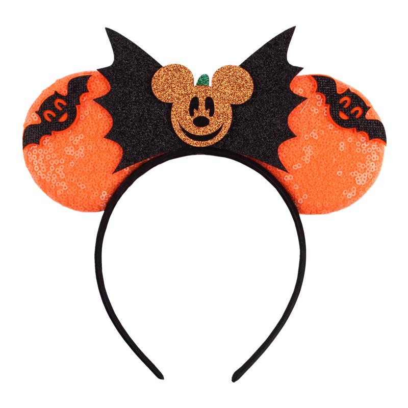 Halloween Mouse Ears Headband Sequins Bow Hairband For Women Featival Party DIY Hair Accessories Boutique