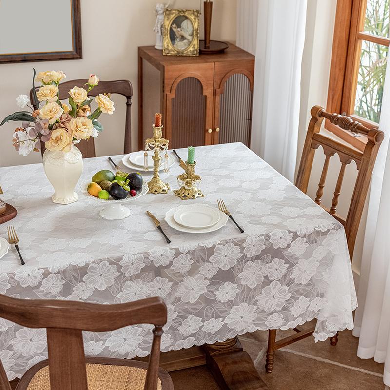 French Style Table Decoration And Accessories Gentle And Elegant Rectangular Tablecloth Kitchen Dining Coffee Table Cover
