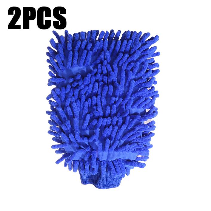 1/2PCS Chenille Plush Gloves for Car Cleaning Thickened Doublesided Car Cleaning Tools Ultrafine Fiber Car Washing Gloves