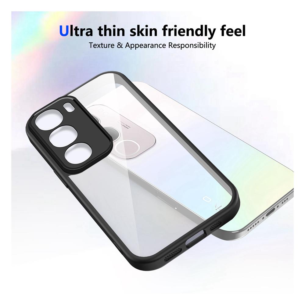 KEYSION Transparent Phone Case for VIVO Y31 5G Soft Silicone+PC Clear Shockproof Phone Back Cover for VIVO Y31 5G