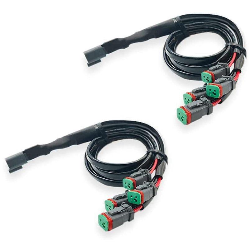 

2 Lead 4 In1 Deutsch Dual Outputs DT DTM Female Connector Socket Adapters For LED Pod Lights LED Light Bar