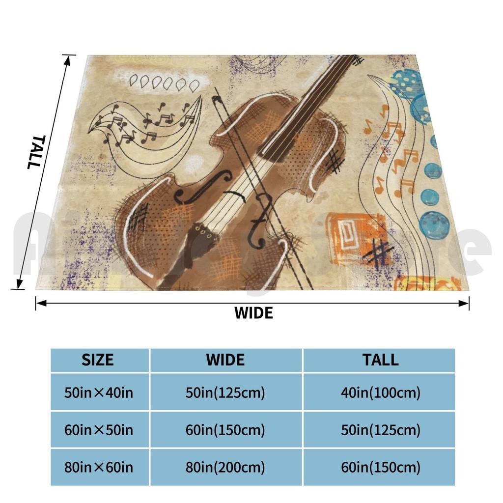 Abstract Cello Blanket Super Soft Warm Light Thin Abstract Cello Music Musician Instrument