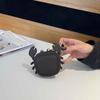 2025 New Leather Pendant Head Layer Leather Mini Earphone Bag Crab Pendant Wallet Cross Border