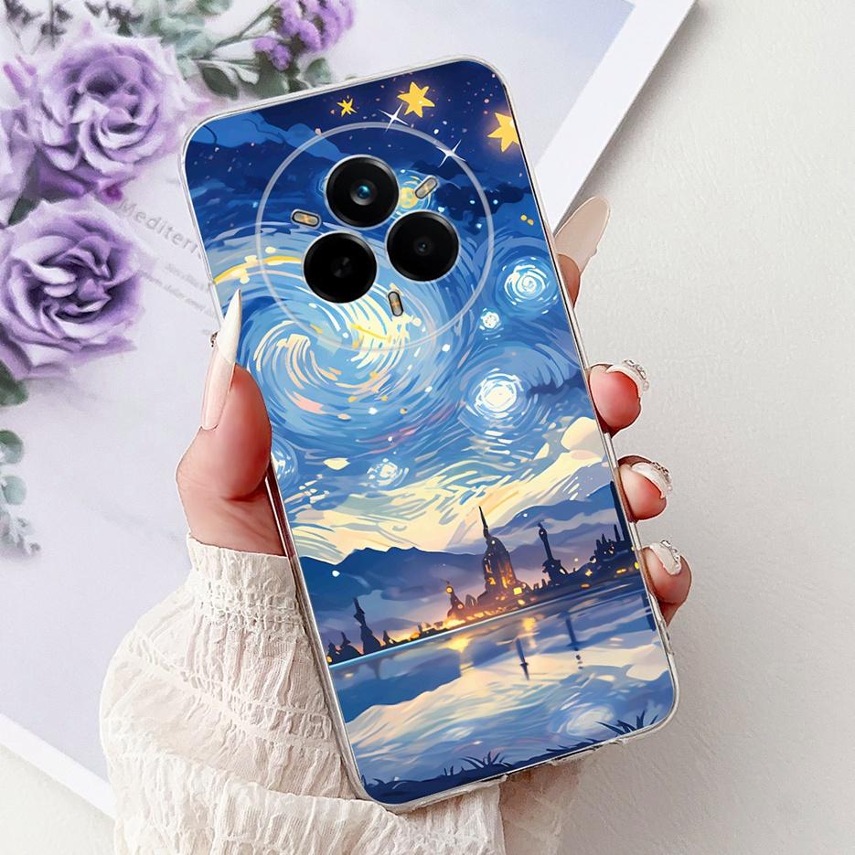 For Realme 14 Pro Plus Case RMX5051 Beautiful Flowers Painted Cover Soft Silicone Case For Realme 14 Pro Realme14 Pro+ 5G Fundas