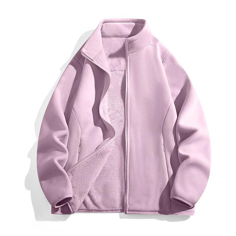 Men's Autumn and Winter Fleece Windproof Stand-up Collar Warm Fleece Jacket Couple Multi-color Versatile Jacket