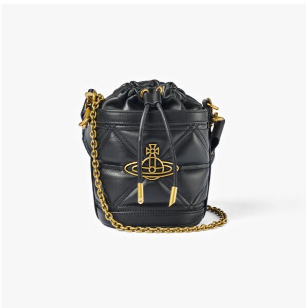 Vivienne Westwood Kleine Eimer-Umhängetasche Kitty Nappaleder Gesteppt 4c030009w L006u