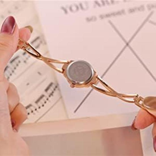 JewelryWe Sparkly Cute Women's Watch, Simple and Fashionable, Perfect for Birthdays and Valentine's Day (Pink Gold)