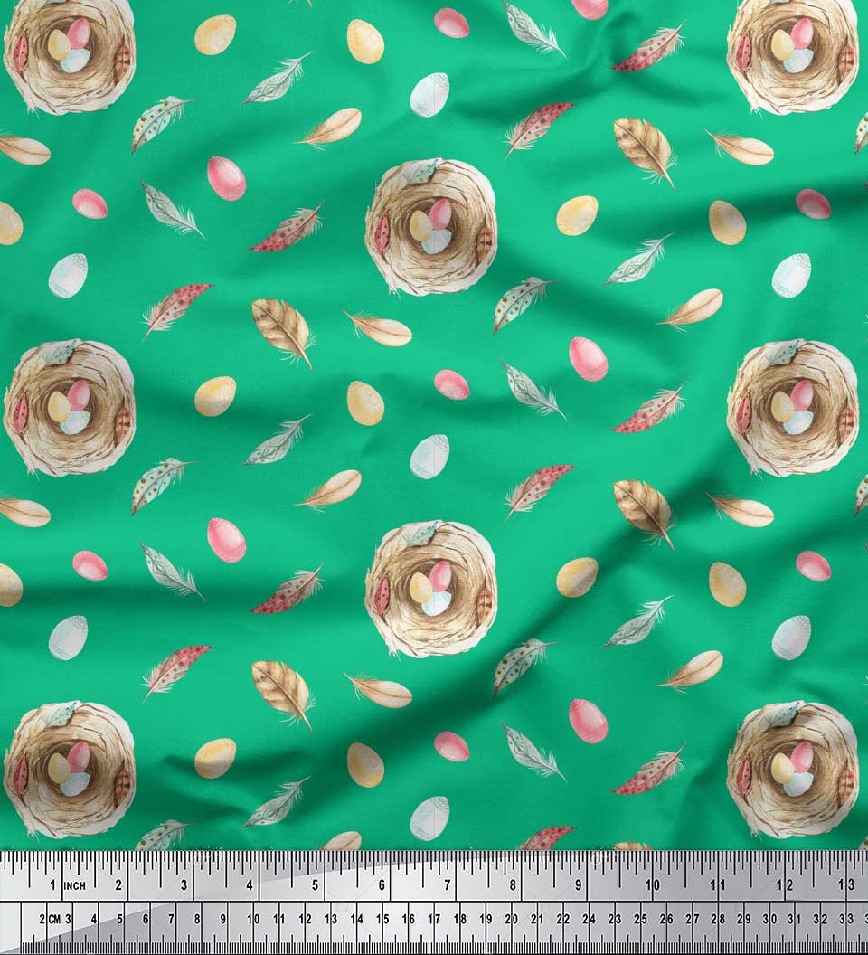 

Тканина Soimoi Black, Японія, креп-сатин, швейна тканина з принтом і пір ям, метр 42 дюйма 42 Inch Wide - Poly Georgette зелений