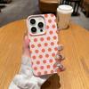 Orange And Pink Large Spots Phone Case For IPhone 17 Air 16 15 14 Plus 13 12 11 Pro Max Elegant Shockproof Vintage Leather Cover