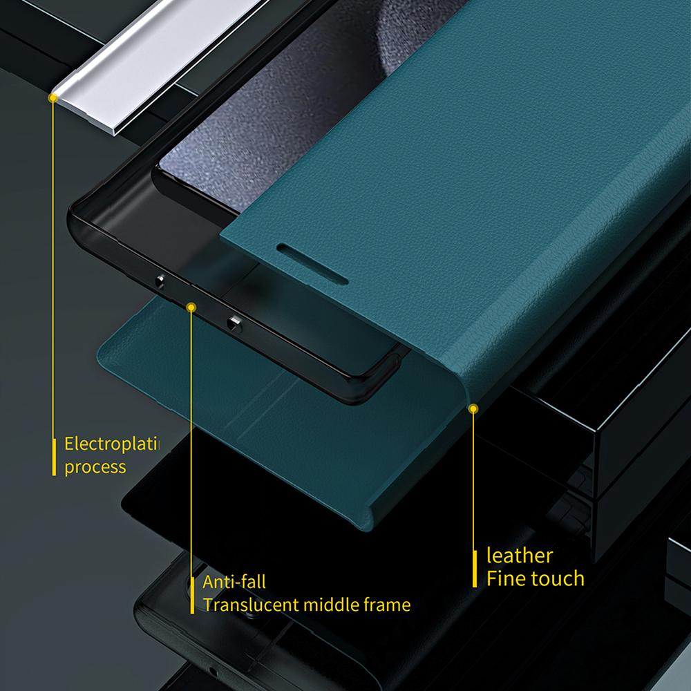 Pro iPhone 17 Pouzdro Kožený Kryt na Telefon proti Pádům se Stojanem
