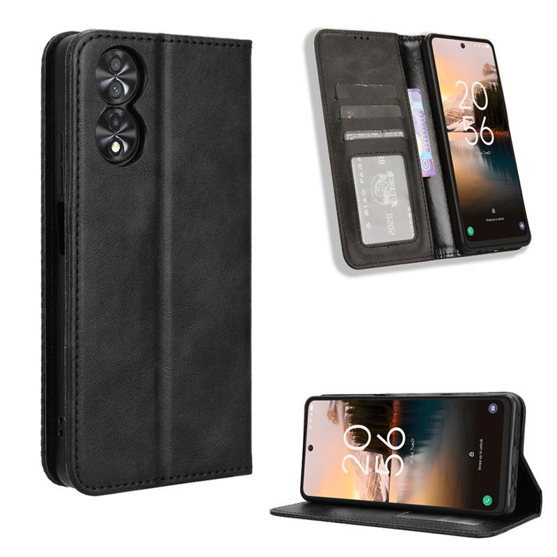 Leder Klapphüllen für TCL 40 NxtPaper 4G Handyhülle Klapphülle Ständer Stoßfest Langlebig Retro Schutzhülle