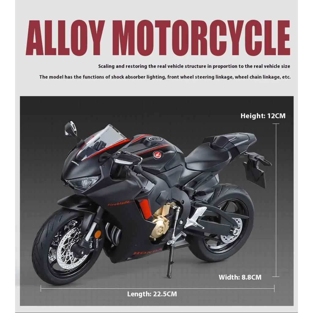 1/9 Honda CBR1000RR Speed Adult Collection Decoration Gifts Motorcycle Diecast Simulation Alloy Model Sound & Light Toy for Boys