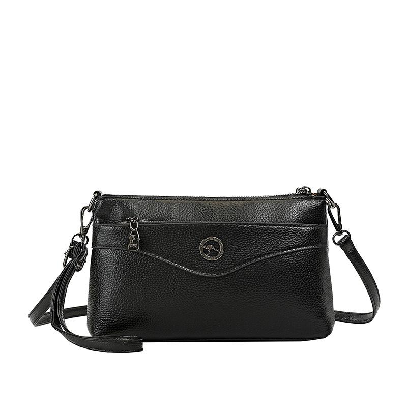 Elegant Crossbody Bag with Textured Finish and Dual Zip Pockets