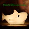 Cute Cartoon Shark Shape Silicone Light LED NightLights USB Rechargeable Bedside Decor Atmosphere Lamp