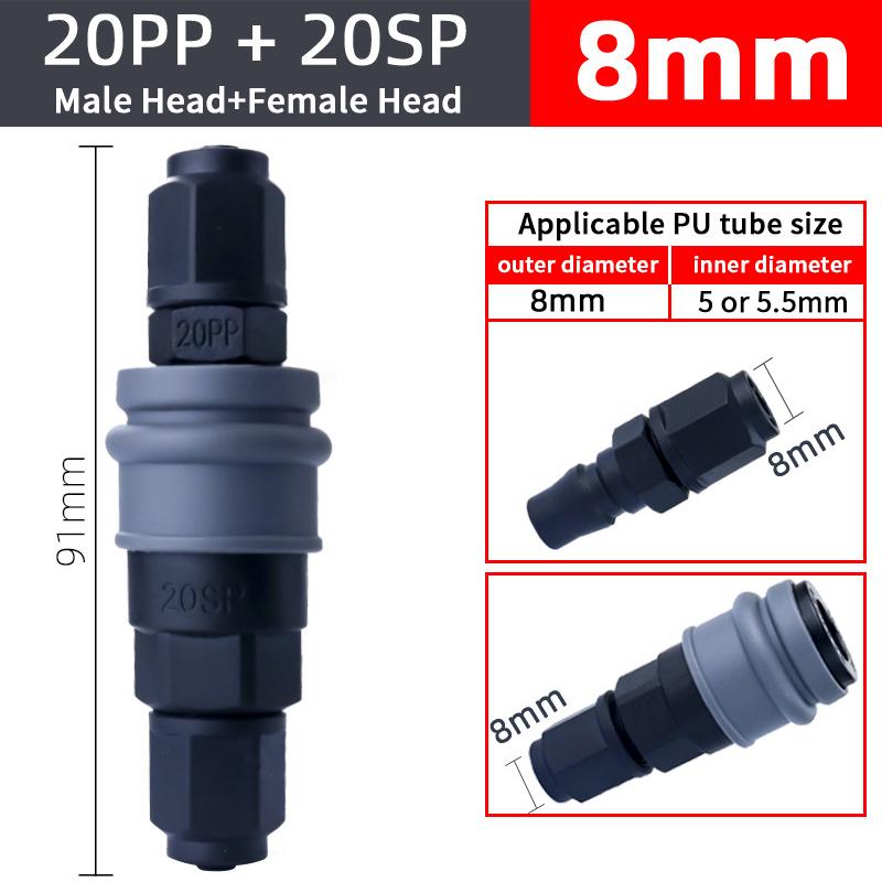 

New! C-Type Self-locking Quick Connect Adapter Compressor Pneumatic Fittings 8/10/12mm Pneumatic Self-locking Quick Connector