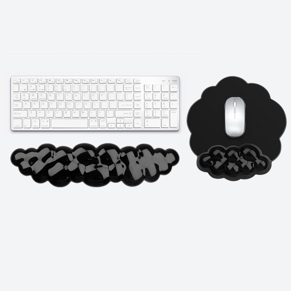 Portable Gradient Wrist Rest Mouse Pad Cloud Shape Transparent Silicone Wrist Support Pain Relief Soft Keyboard Wrist Pad Office