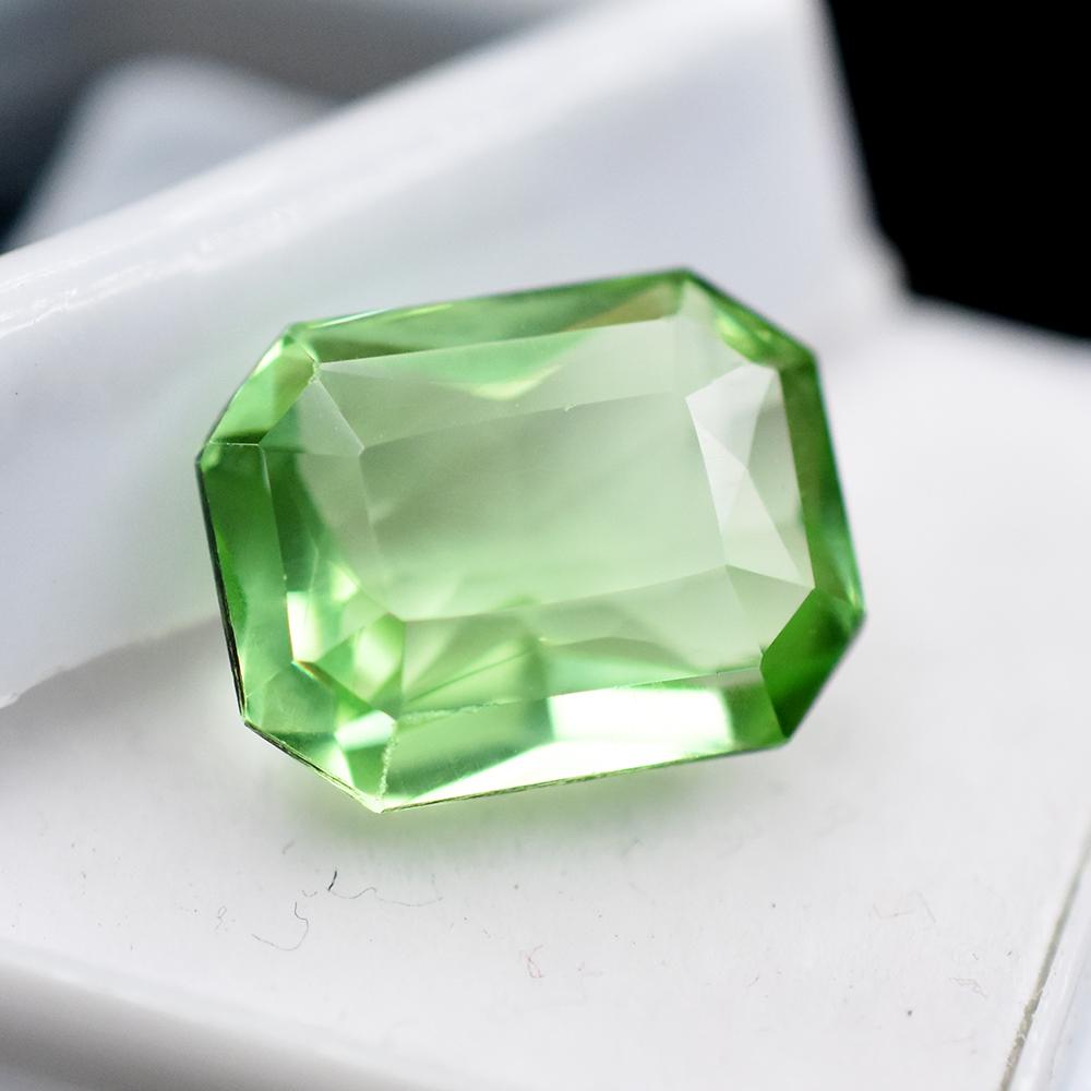 7 Ct Natural Grandidierite Bluish Green Emerald Cut Certified Fabulous Gemstone