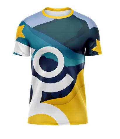 Simple Fashion Running T-Shirt Summer Casual Outdoor Fitness 3D Printed Men's Sports T-Shirt