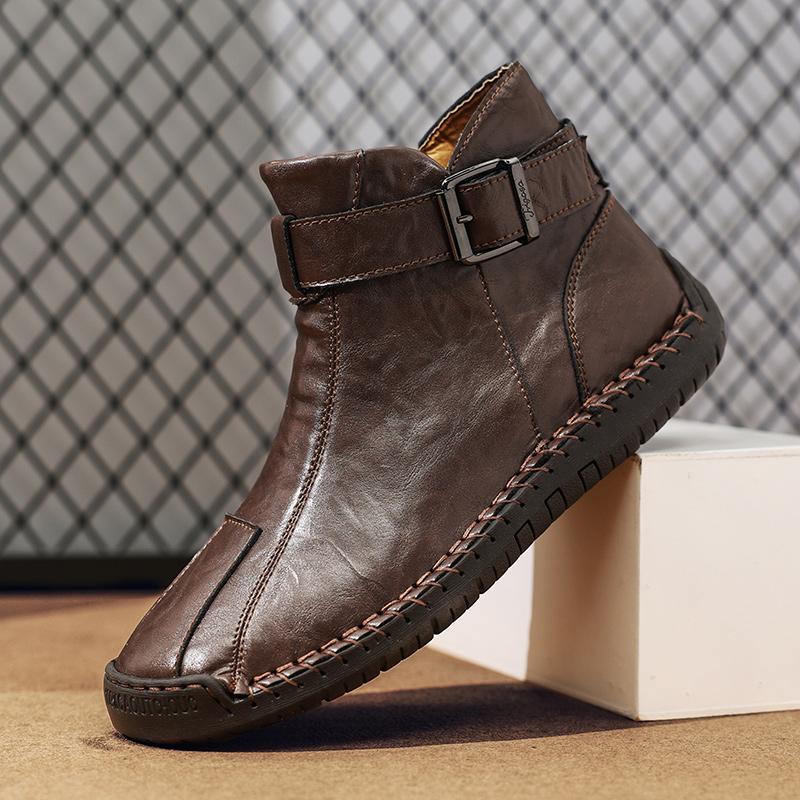 

Luxury Brand Leather Men Handmade Breathable Casual Comfortable Walking Sneakers Boat Plus Size 38 48 38
