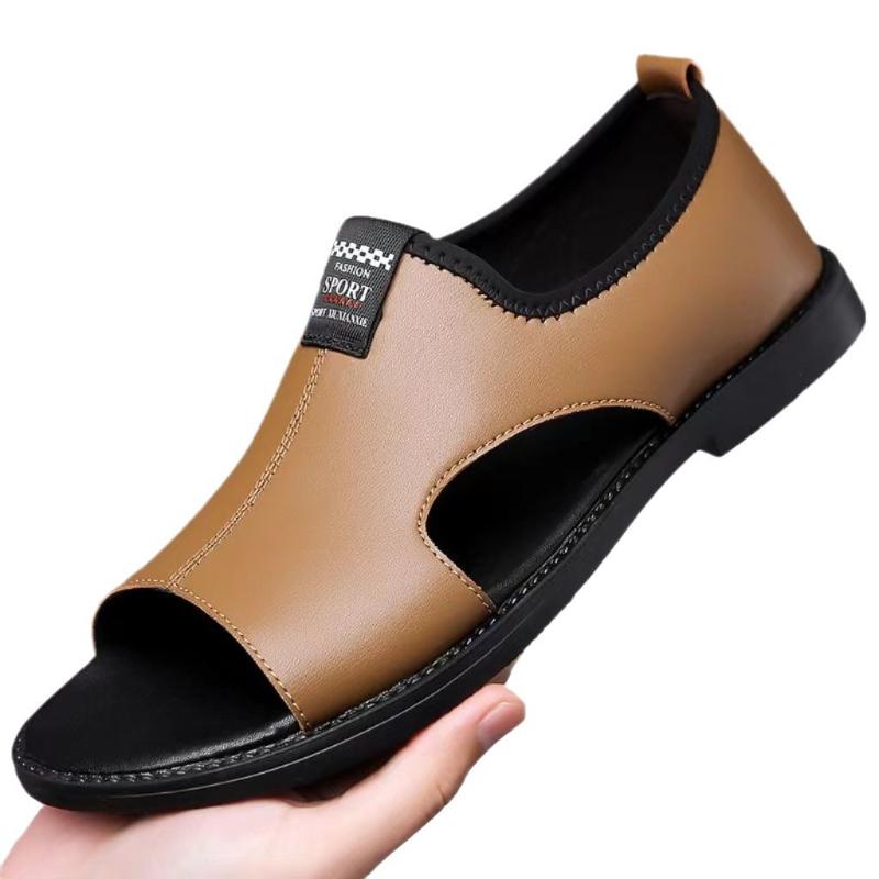 Fashion Sandals for Men Brand Casual Shoes Outdoor Leather Fashion Men's Slippers Beach Comfortable Shoes High Quality Men Flat Sandals