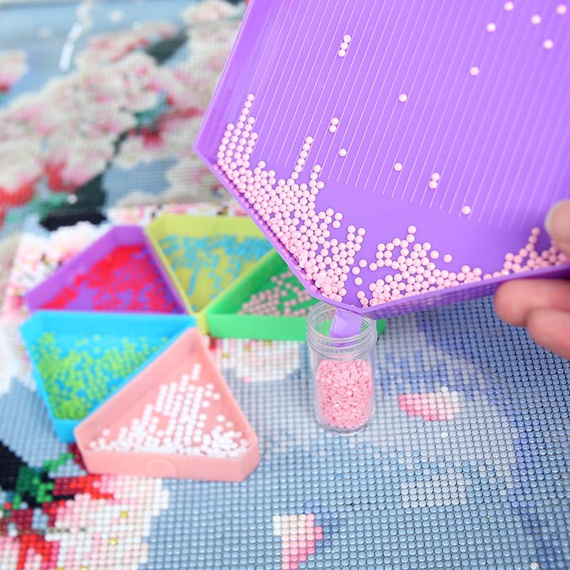 6 Grid Palette Diamond Painting Tray Kits Hexagon Large Capacity Drill Plate Diamond Painting Pen Art Beading Cross Stitch Tools