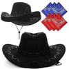 Fabric Cowboy Hat With Sun Shield For Cosplay And Holiday Celebrations