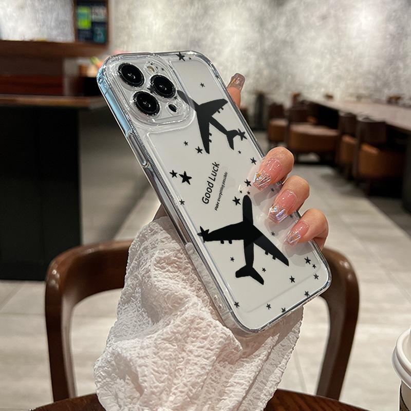 Rush to the cloud, the aircraft mobile phone case is suitable for Apple 15plus mobile phone case 17promax star 16 transparent and anti-drop.