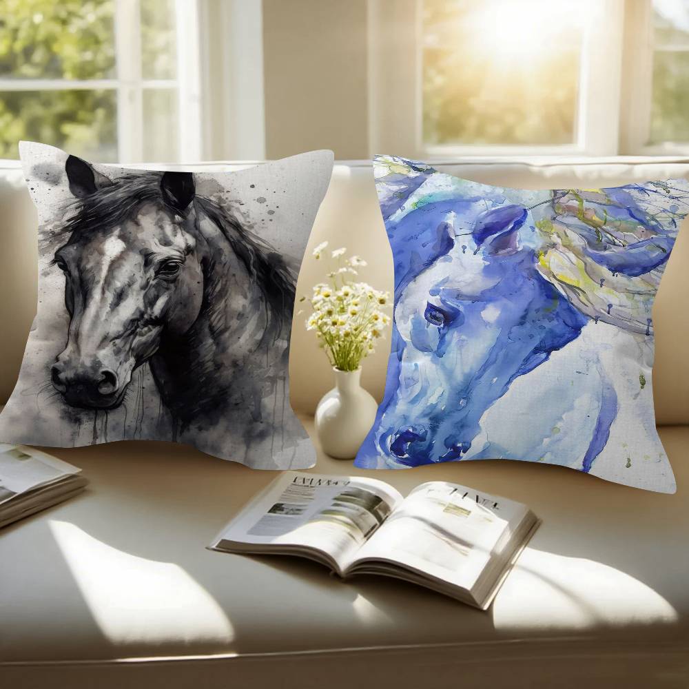 Modern Minimalist Animal Horse Pillow Cushion Cover Pillowcase Living Room Sofa Home Decor Customized