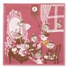MOOMIN Handkerchief 3-Layer Gauze Handkerchief 100% Cotton Pink Brown Approx. 25x25cm 05872 (Mischief) Pink, Brown