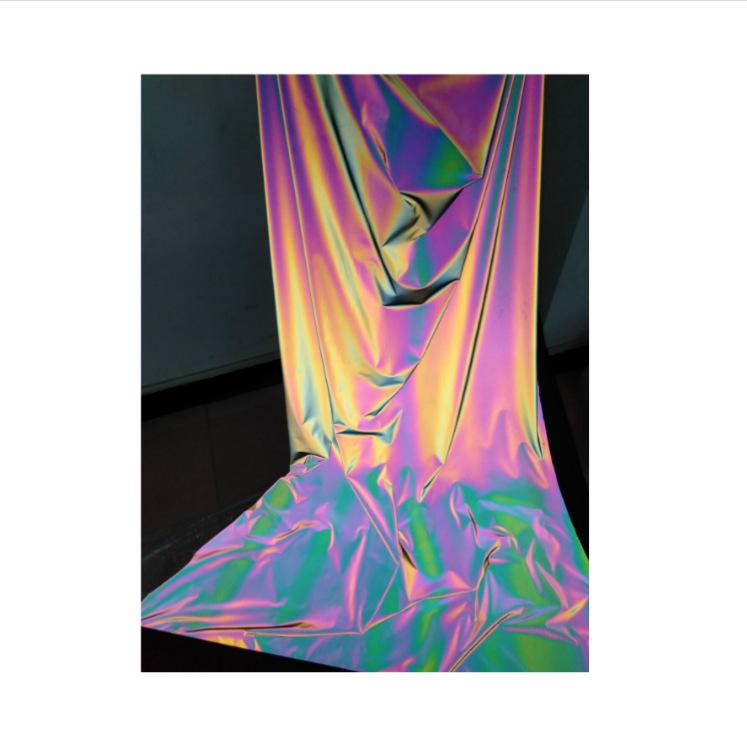 Iridescent Gradient Reflecterend Vierweg Stretch Stof in Zeven Kleuren