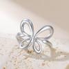 Teamer Butterfly Open Ring Stainless Steel Gold Color Adjustable Finger Rings Woman Fashion Cute Animal Jewelry Gift