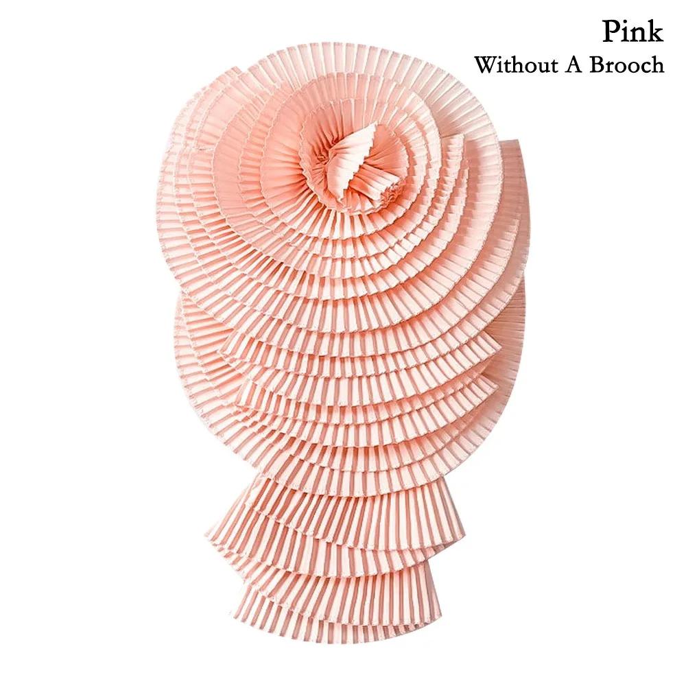 1pc Shoulder Collar Exaggerated Big Flower Pleated Flower Cloth Pressed Pleated Craft Flower Diy Clothing Accessories