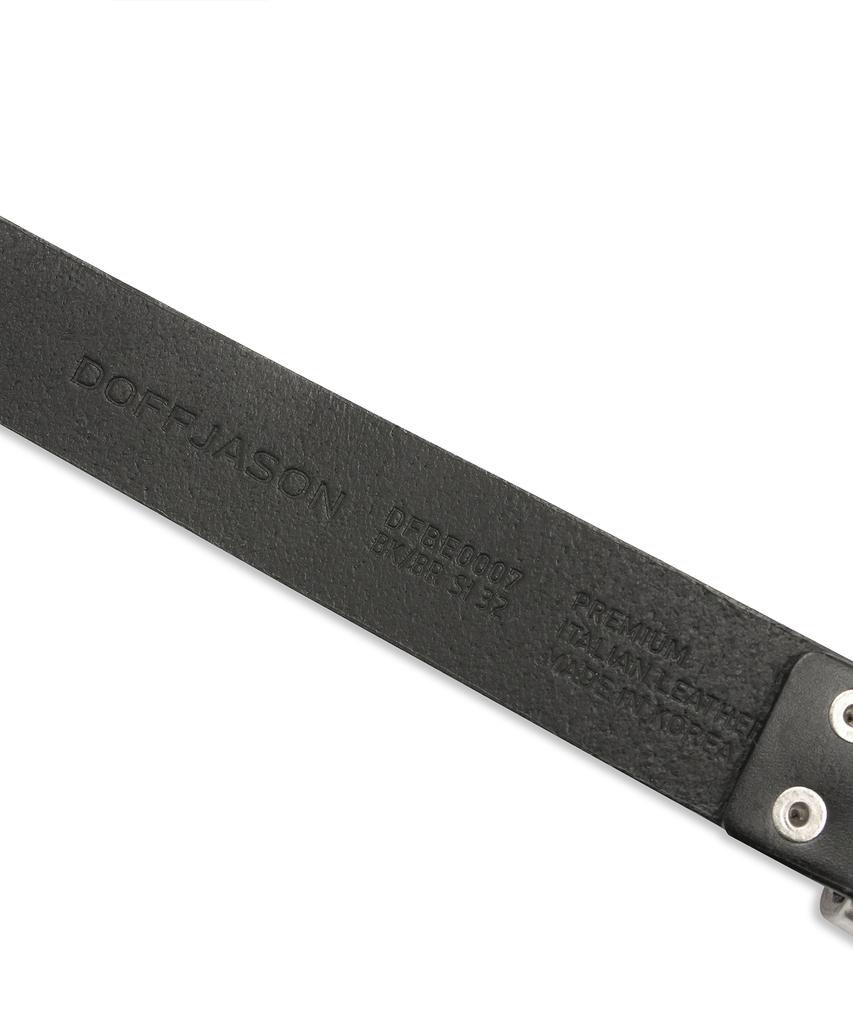 DOFFJASON Studded Eyelet Western Hard Leather Belt